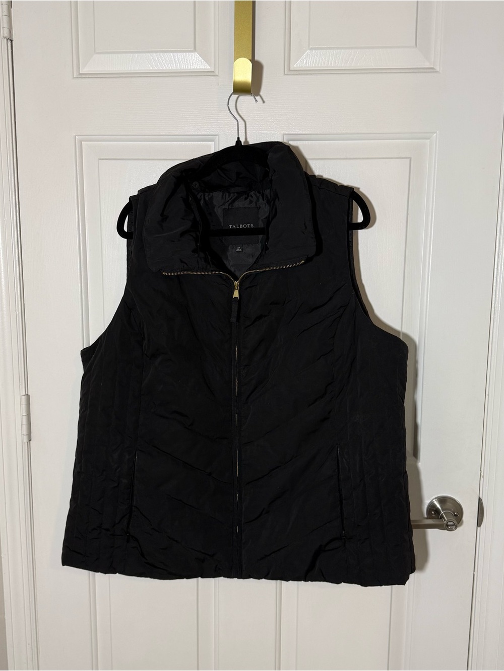 Women’s 2x Talbots Black Quilted Down Puffer Vest